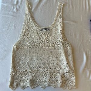 Intricate, Gorgeous Ivory Crochet Lace Top